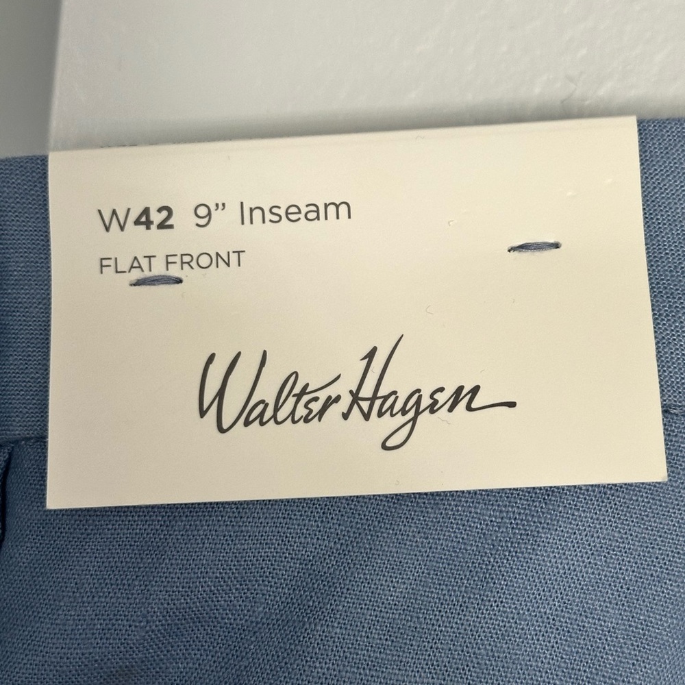 Walter Hagen Men's Clubhouse Linen Shorts - Size 42 - NWT Color: Grey Sky - Picture 3 of 6